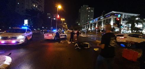 זירת התאונה ברחוב פנחס אילון